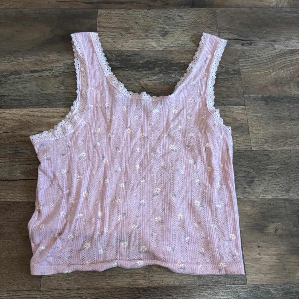 Embellished Pink Sleeveless Tank Top